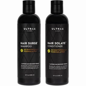 Hair Surge Shampoo and Hair Solaye Conditioner Bundle (8 fl oz) | Thickens Hair, Reduces Breakage, Promotes Growth, Strengthens Follicles | For Men and Women
