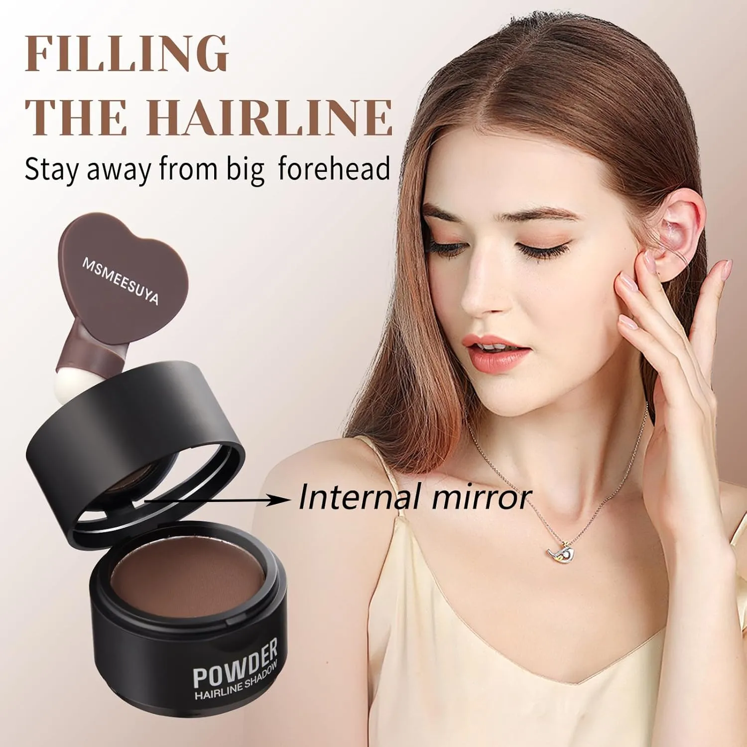 Hairline Powder Instantly, Fill In Fine or Root Touch Up powder,Thinning Hair Instantly Thicker Touch Up for Windproof&Sweatproof, Darkroot Touch Up for Men & Women (DARK BROWN丨4g/0.14 oz)
