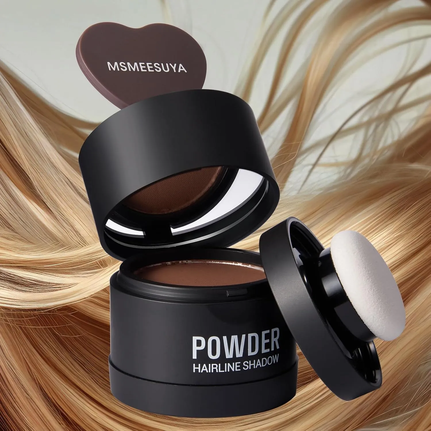 Hairline Powder Instantly, Fill In Fine or Root Touch Up powder,Thinning Hair Instantly Thicker Touch Up for Windproof&Sweatproof, Darkroot Touch Up for Men & Women (DARK BROWN丨4g/0.14 oz)