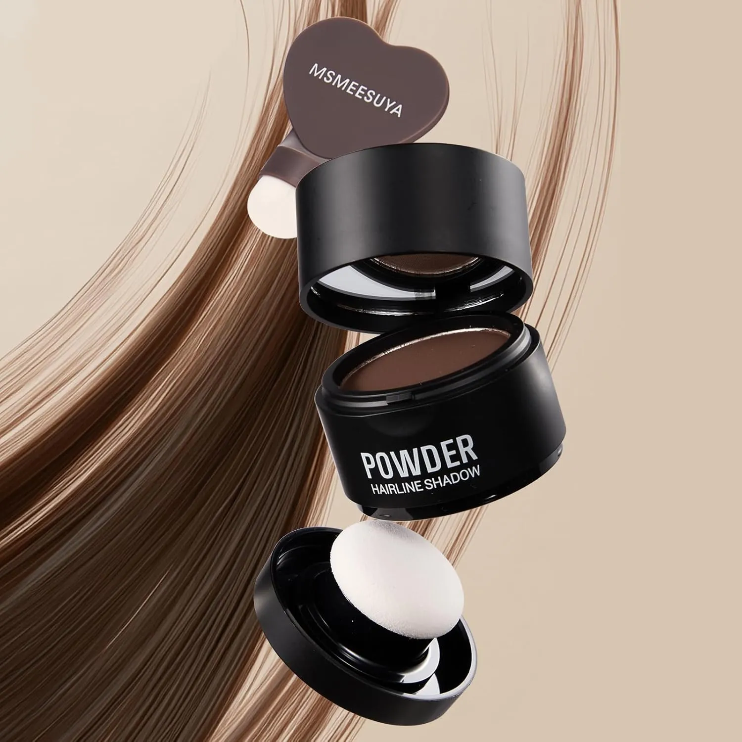 Hairline Powder Instantly, Fill In Fine or Root Touch Up powder,Thinning Hair Instantly Thicker Touch Up for Windproof&Sweatproof, Darkroot Touch Up for Men & Women (DARK BROWN丨4g/0.14 oz)