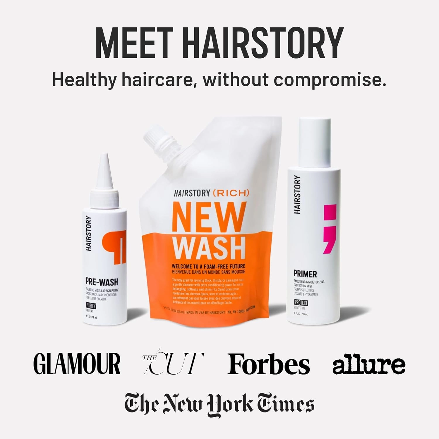 Hairstory New Wash Rich, Ultra-Moisturizing Cleansing Cream for Dry & Thick Hair, Shampoo & Conditioner Alternative, Restores Softness & Shine, 8oz