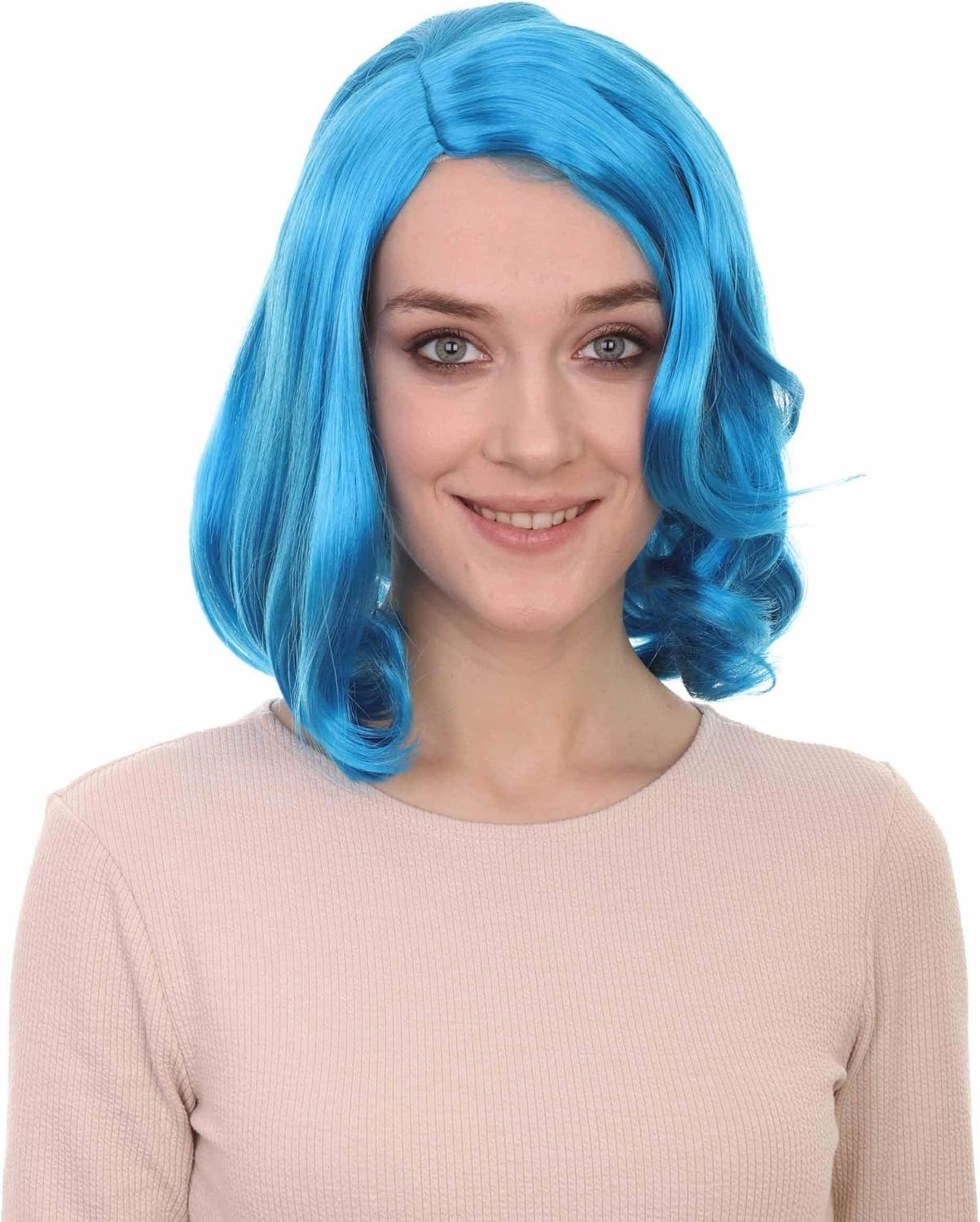 HalloweenPartyOnline 50's Housewife Shorty Curly Side Part Costume Wig, Multiple Color Options