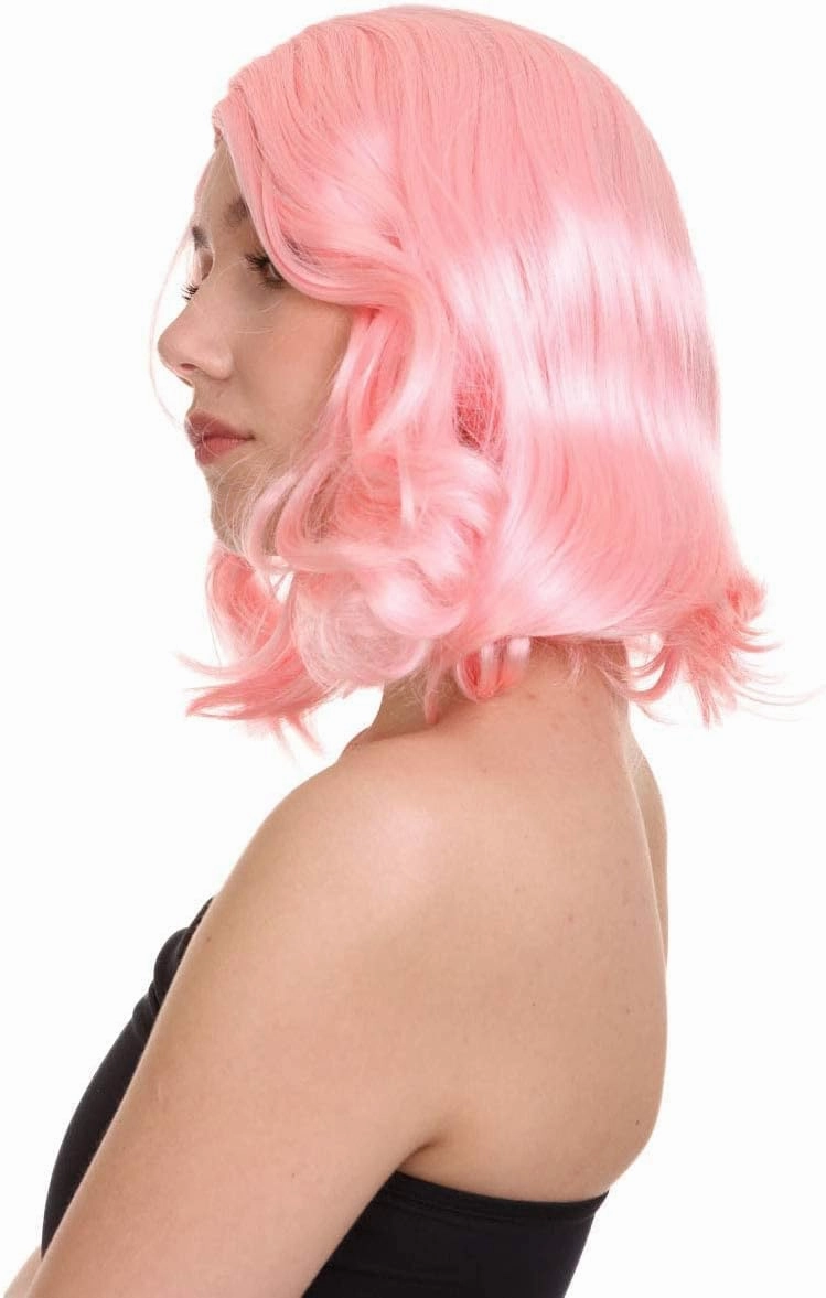 HalloweenPartyOnline 50's Housewife Shorty Curly Side Part Costume Wig, Multiple Color Options