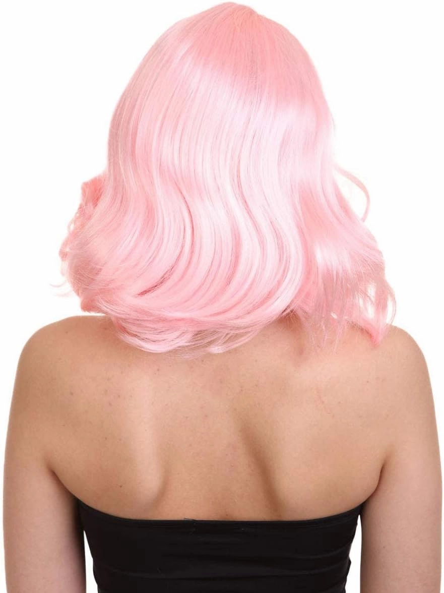 HalloweenPartyOnline 50's Housewife Shorty Curly Side Part Costume Wig, Multiple Color Options