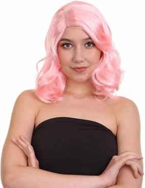 HalloweenPartyOnline 50's Housewife Shorty Curly Side Part Costume Wig, Multiple Color Options