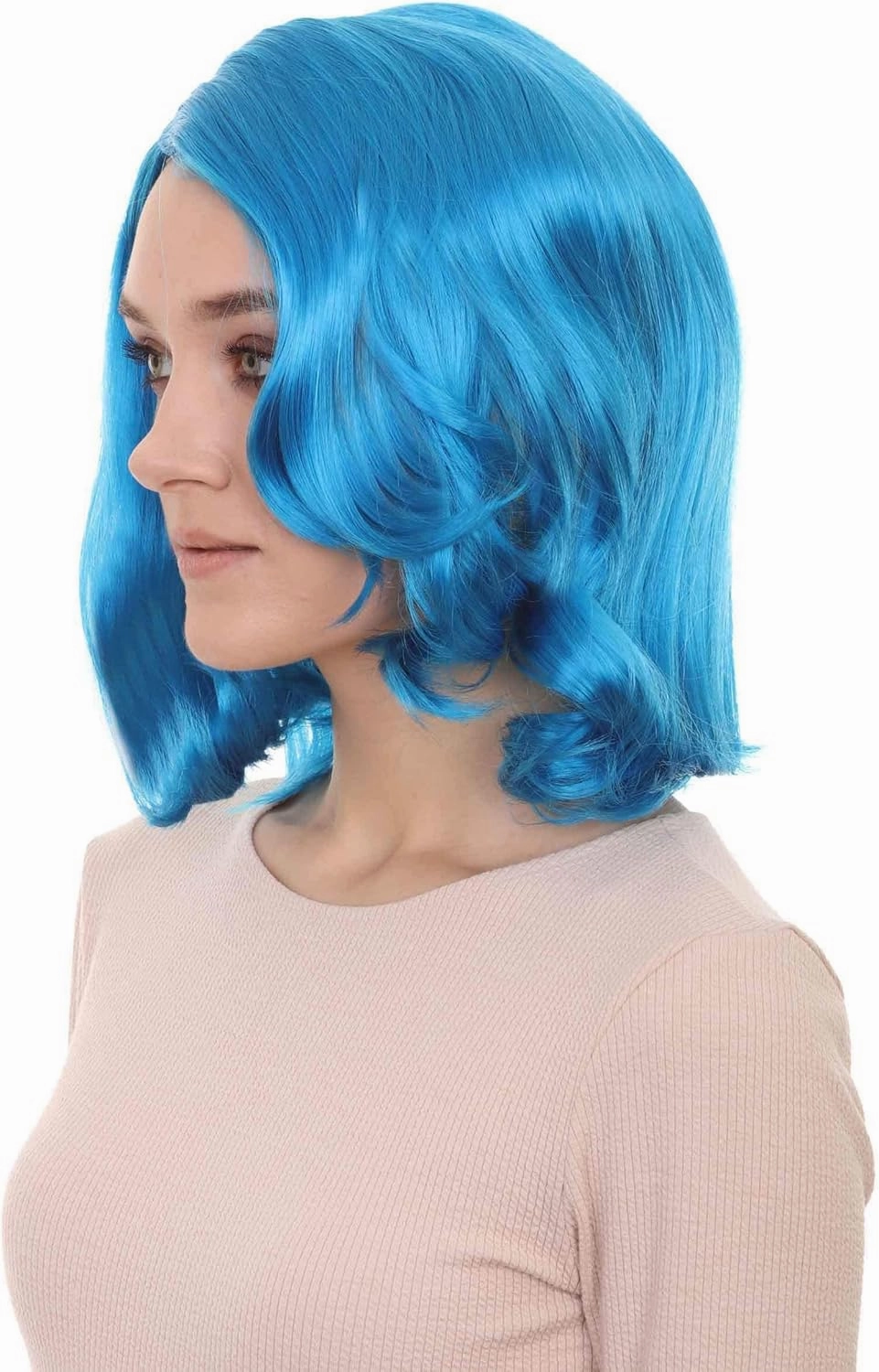 HalloweenPartyOnline 50's Housewife Shorty Curly Side Part Costume Wig, Multiple Color Options