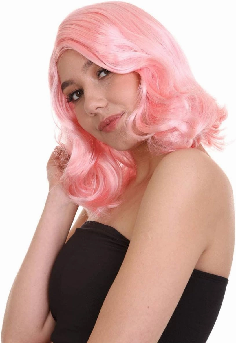 HalloweenPartyOnline 50's Housewife Shorty Curly Side Part Costume Wig, Multiple Color Options
