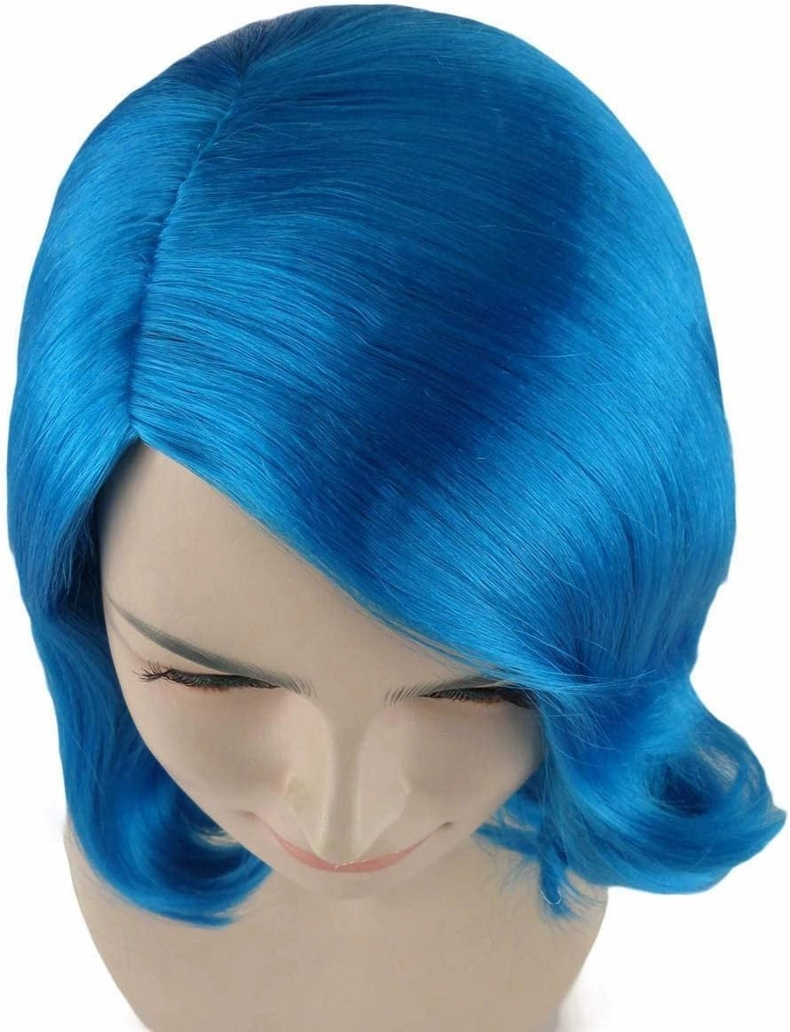 HalloweenPartyOnline 50's Housewife Shorty Curly Side Part Costume Wig, Multiple Color Options