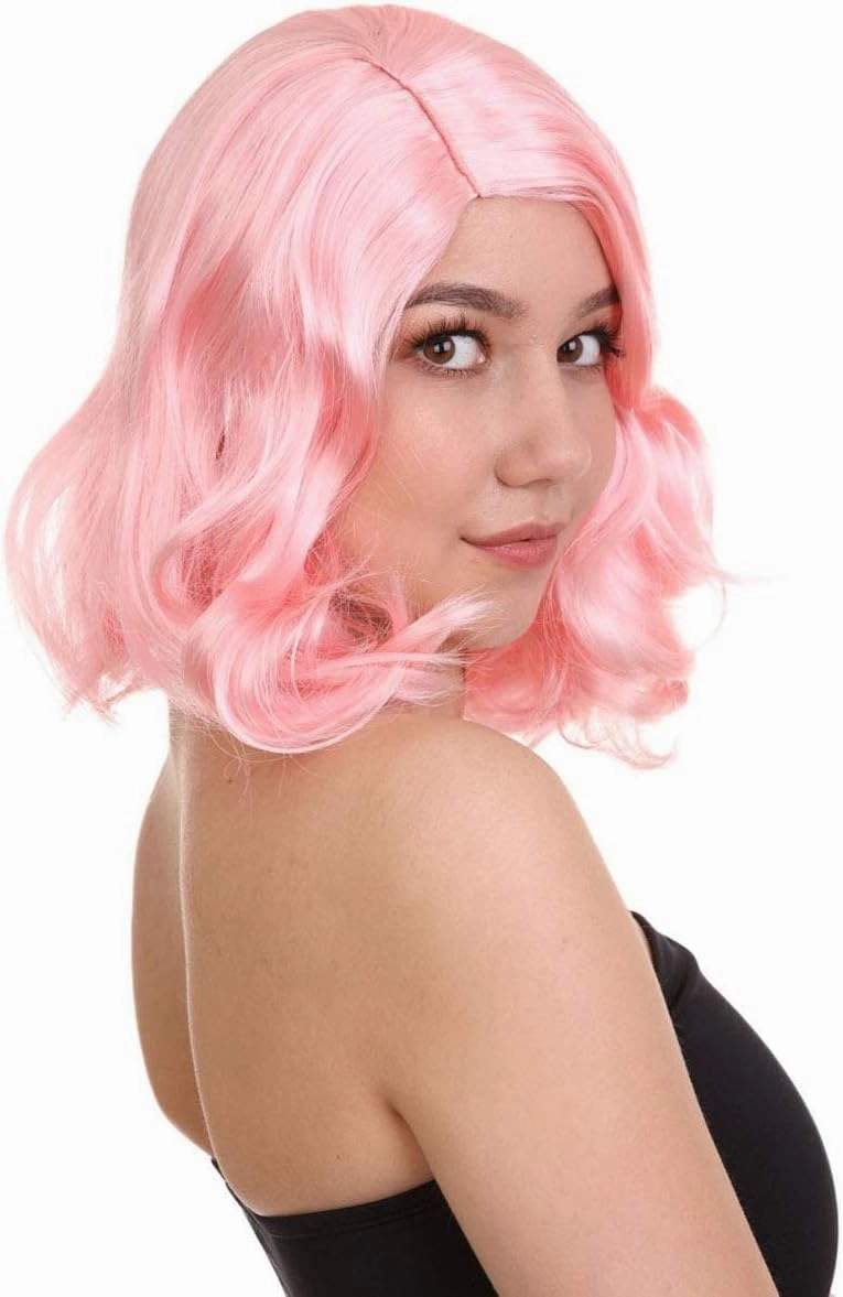 HalloweenPartyOnline 50's Housewife Shorty Curly Side Part Costume Wig, Multiple Color Options