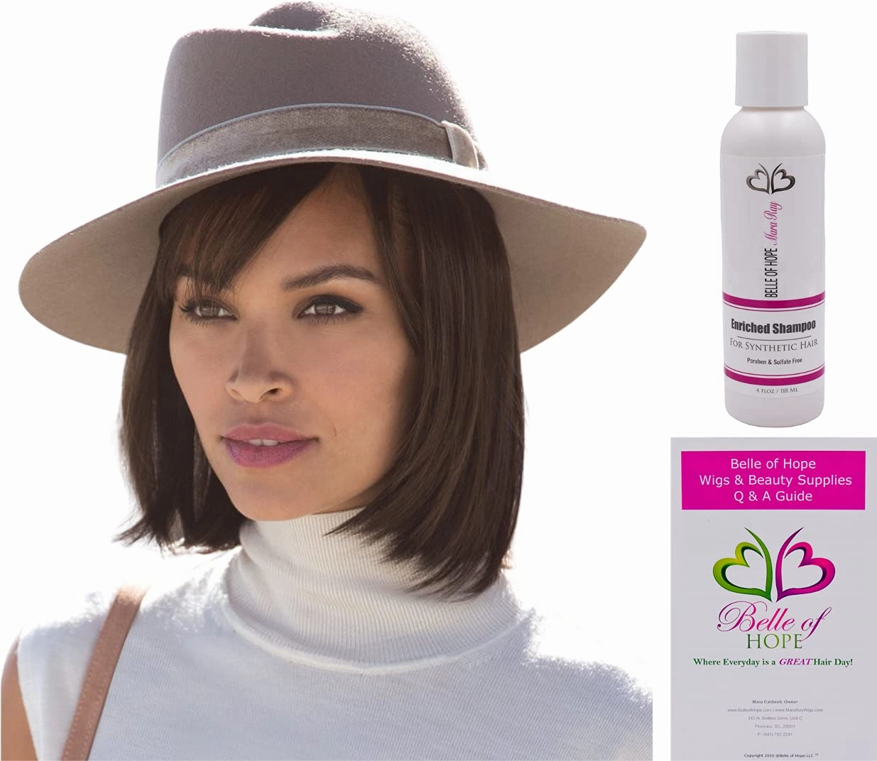 HALO BOB Synthetic Hair Addition by Rene of Paris, 3PC Bundle: Hair Piece, 4oz Mara Ray Enriched Shampoo, and 19 Page Belle of Hope Guide (Creamy Blond)