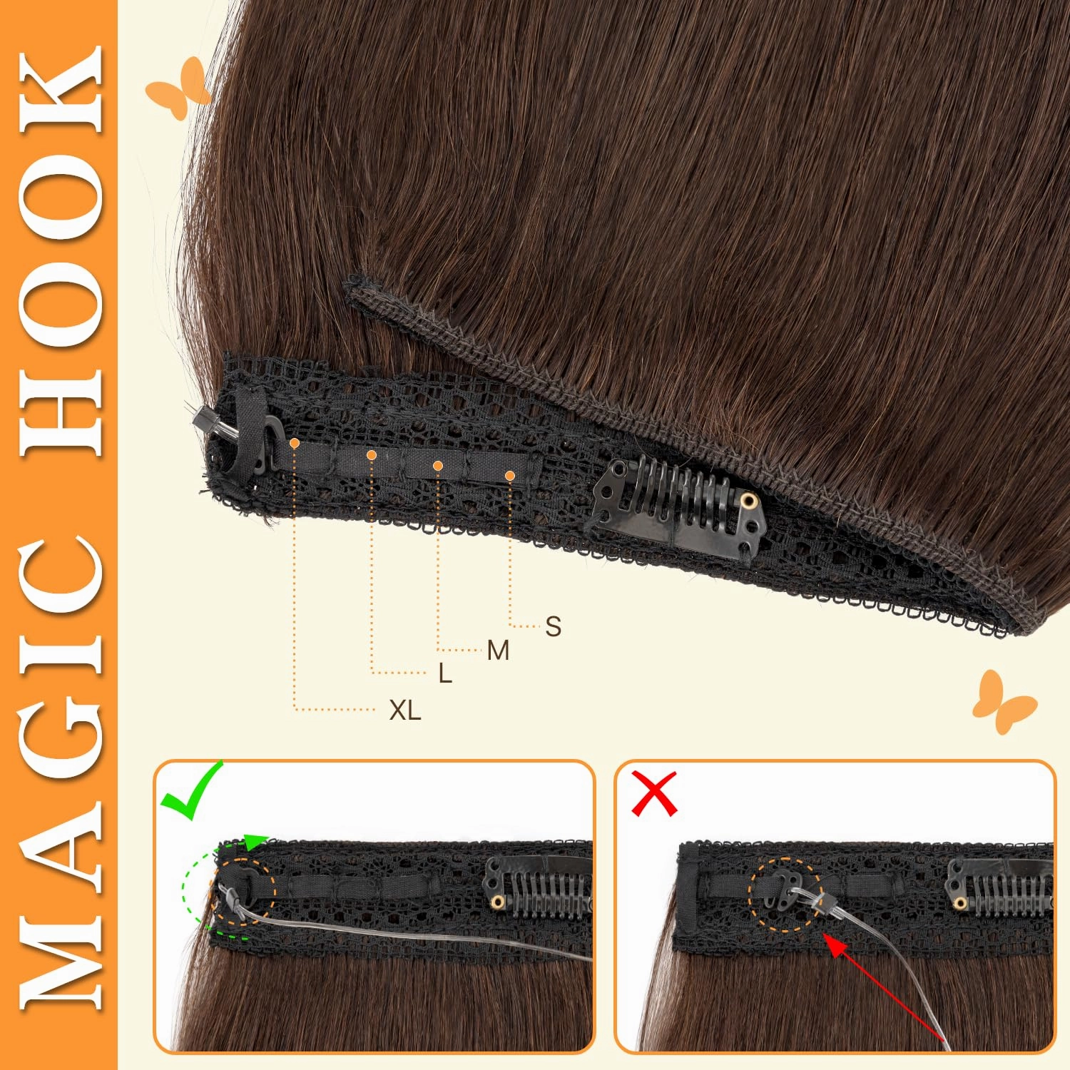 Halo Hair Extensions Straight, 100% Real Human Hair, Invisible Wire Extensions for Women,65g,16 Inch,#02 Dark Brown