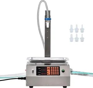 Happybuy Liquid Filling Machine, 30-15000g Capacity, Automatic Bottle Filler, Digital Control for Milk, Oil, Wine, Beverage, Detergent (Single Nozzle)