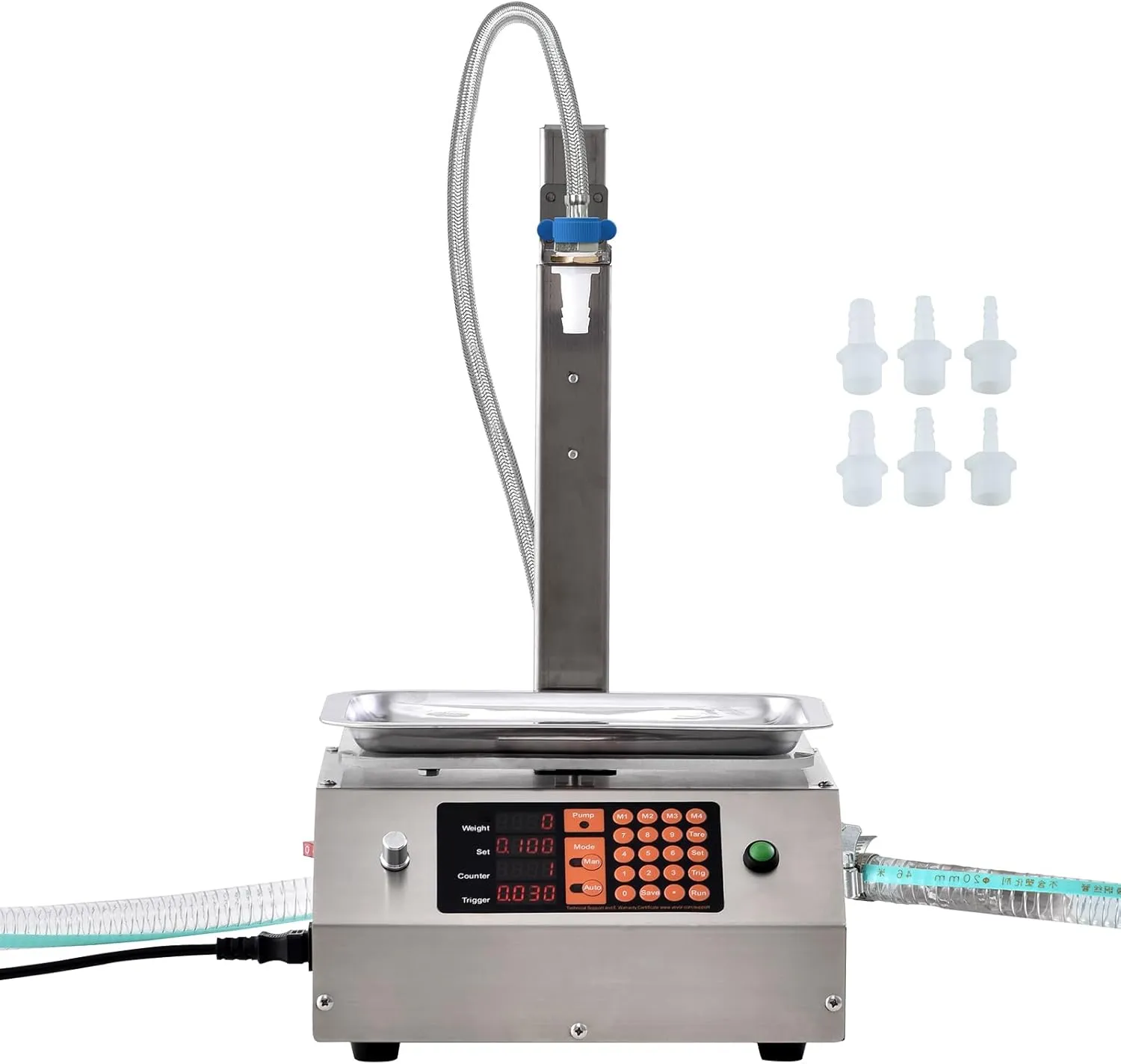 Happybuy Liquid Filling Machine, 30-15000g Capacity, Automatic Bottle Filler, Digital Control for Milk, Oil, Wine, Beverage, Detergent (Single Nozzle)