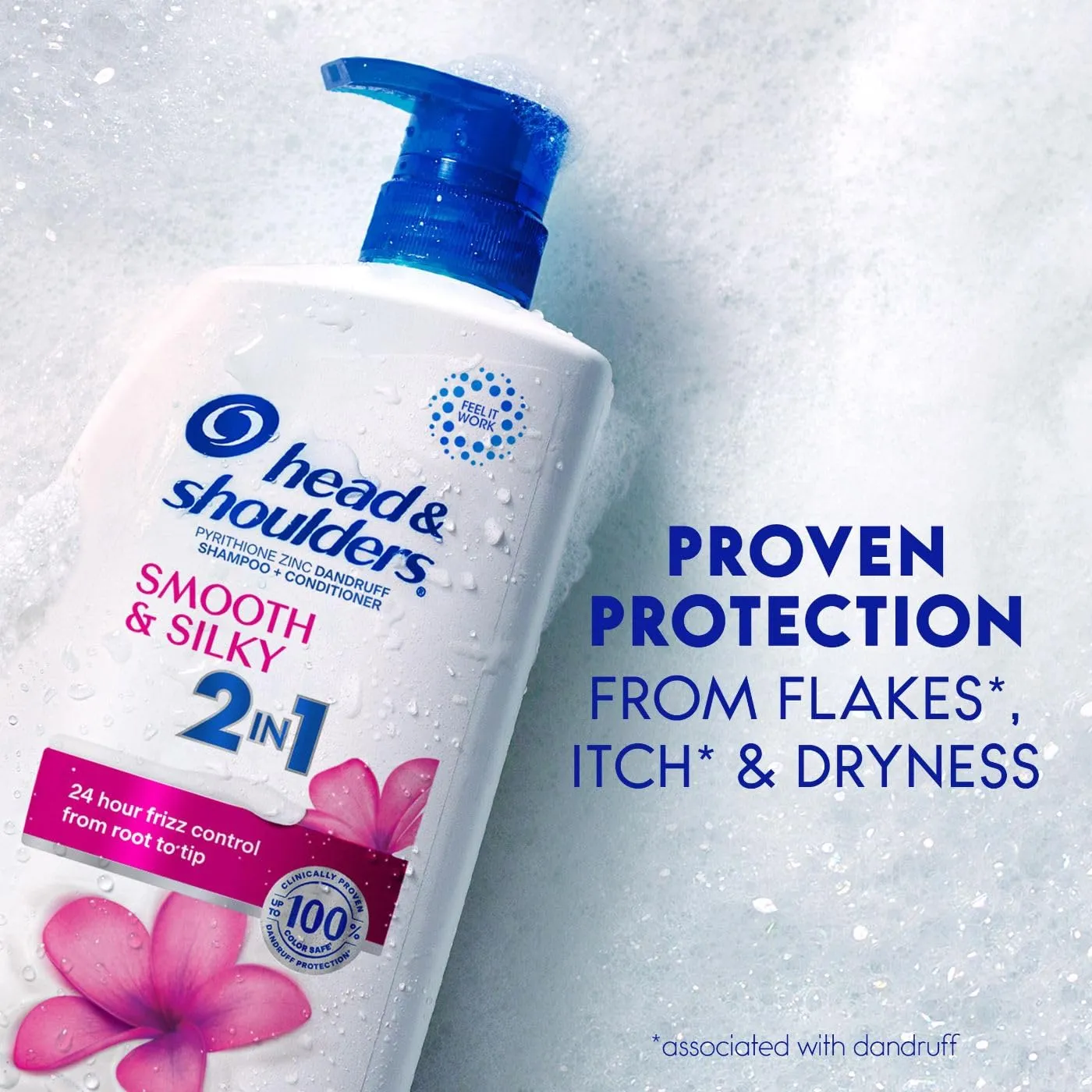 Head & Shoulders 2-in-1 Dandruff Shampoo and Conditioner, Anti-Dandruff Treatment, Smooth & Silky, 31.4 fl oz Each, Twin Pack
