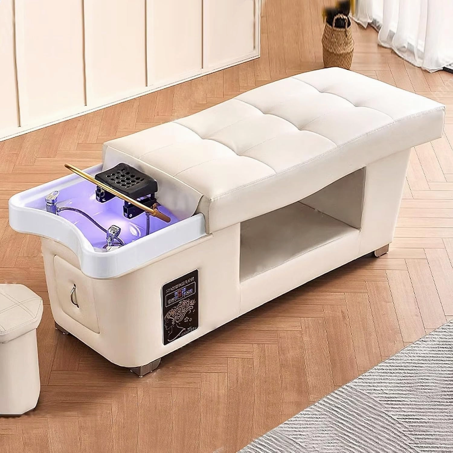 Head Treatment Shampoo Bed with Fumigation and Water Circulation Thai Massage Beauty Bed for Beautysalons and Spas