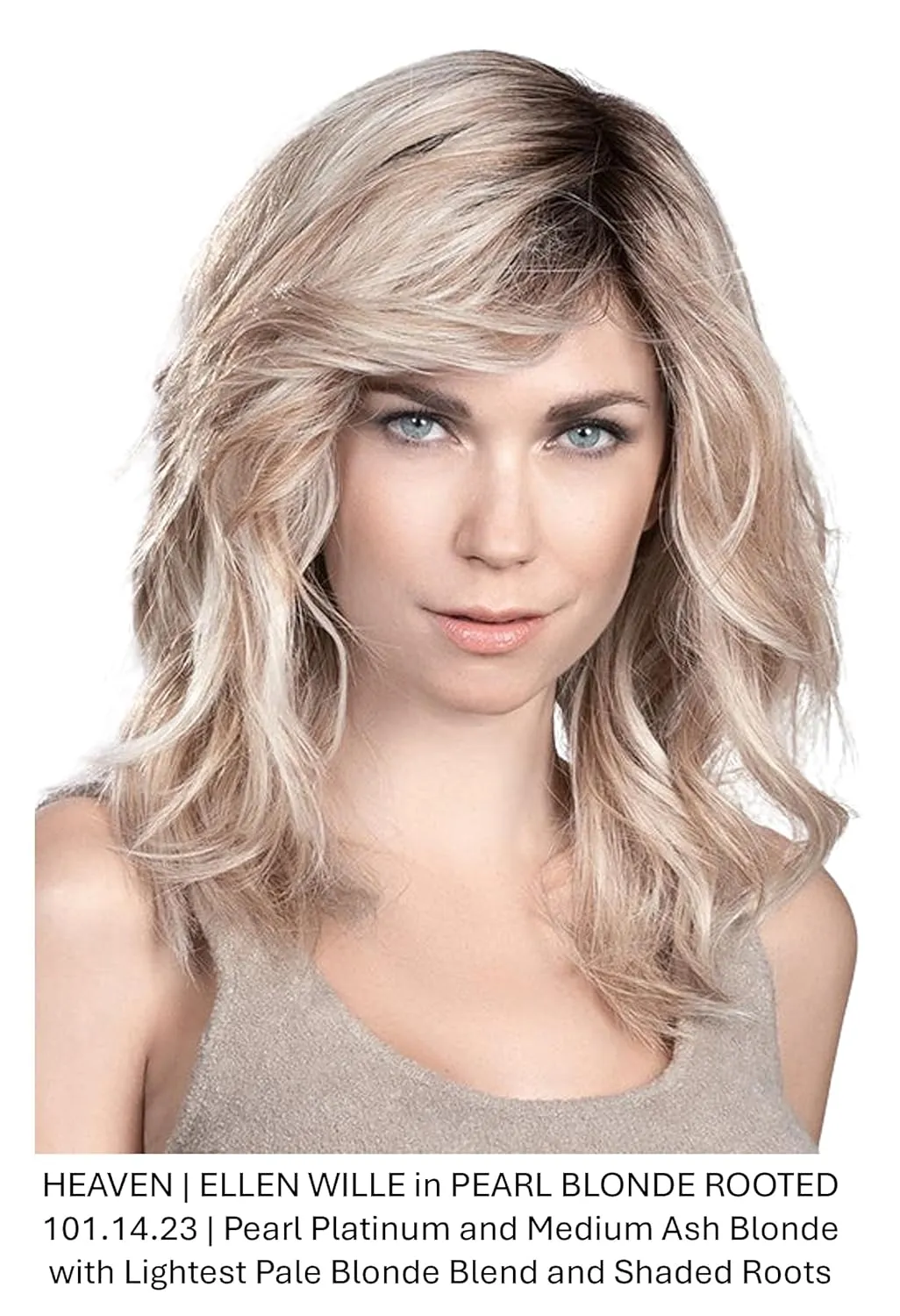 Heaven Mono Part Extended Lace Front Heat Friendly Synthetic Petite Avg Wig 3PC Bundle: Wig, 4oz Enriched Shampoo and Comb (Salt/Pepper Mix 56.44.39)
