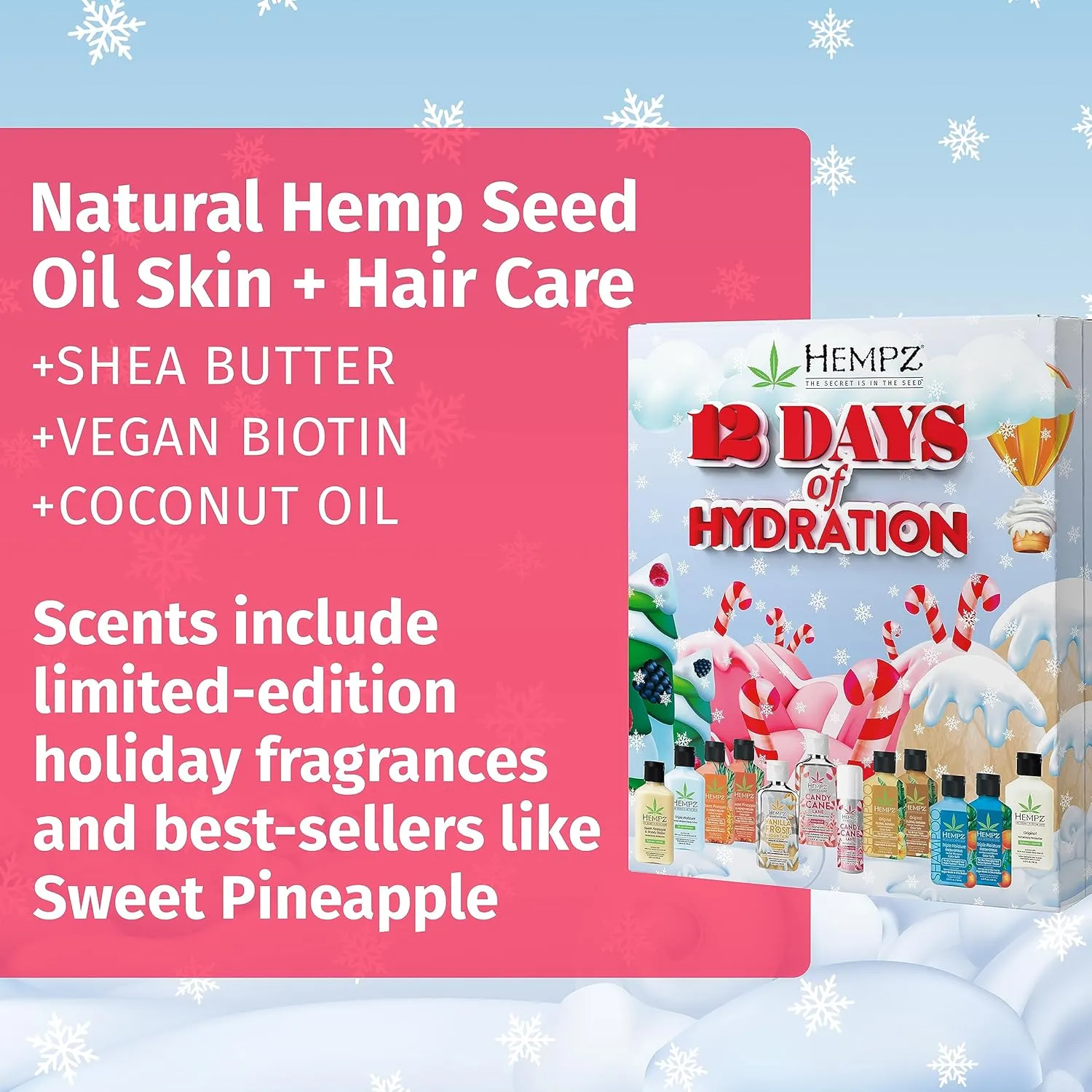 Hempz Twelve Days of Hydration Skin Care Gift Set (12-pack) - Holiday Limited Edition