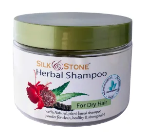Herbal Shampoo for Dry Hair, Gluten-Free Natural Shampoo Powder for Healthy Hair and Scalp, Vegan Dry Shampoo for Men and Women, 4 ounces - Silk and Stone