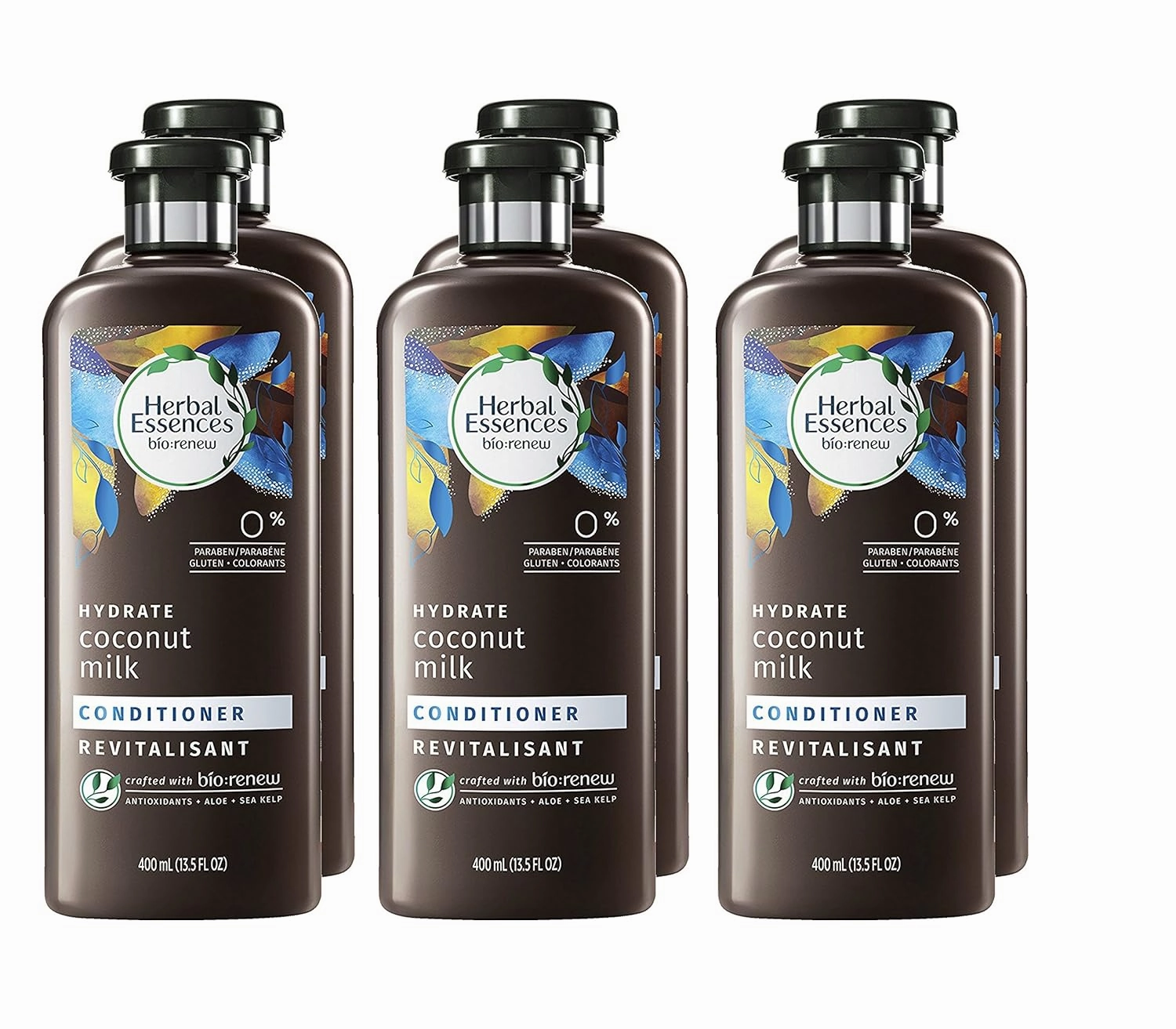 Herbal Essences Biorenew Coconut Milk Hydrate Conditioner, 13.5 Fl Oz (Pack of 6)