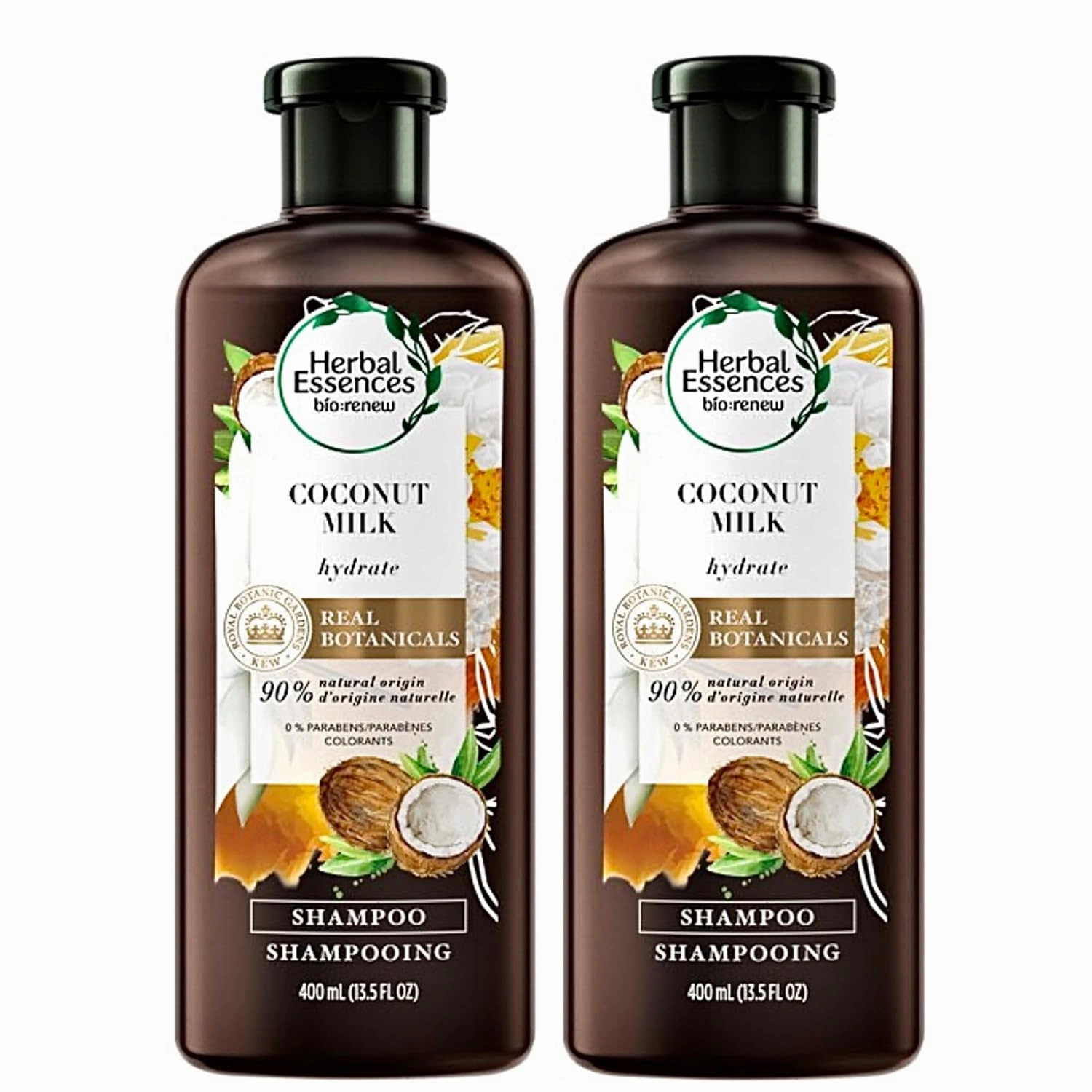 Herbal Essences Shampoo for Color Treated Hair, Coconut Milk, Paraben Free, BioRenew 13.5 FL OZ (Pack of 2)