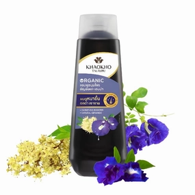 Herbal Shampoo with Butterfly Pea and Henna Extracts to Prevent Gray Hair and Strengthen Hair Roots, 185 ml (6.25 oz) 100% Natural product no harmful chemical.