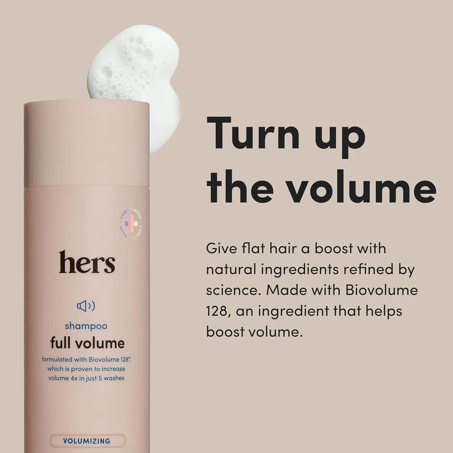 hers Full Volume Shampoo, 2 Pack - Volumizing Shampoo for Women with Biotin - Adds Lightweight Volume, Shine & Bounce - Coastal Cedar Citron - 2 x 6.4 fl oz