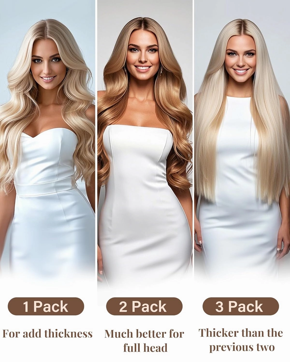 Hetto Sew in Hair Extensions Real Human Hair Highlights Weft Hair Extensions Human Hair Ash Blonde Mix Bleach Blonde Silky Straight 18 Inch 100g