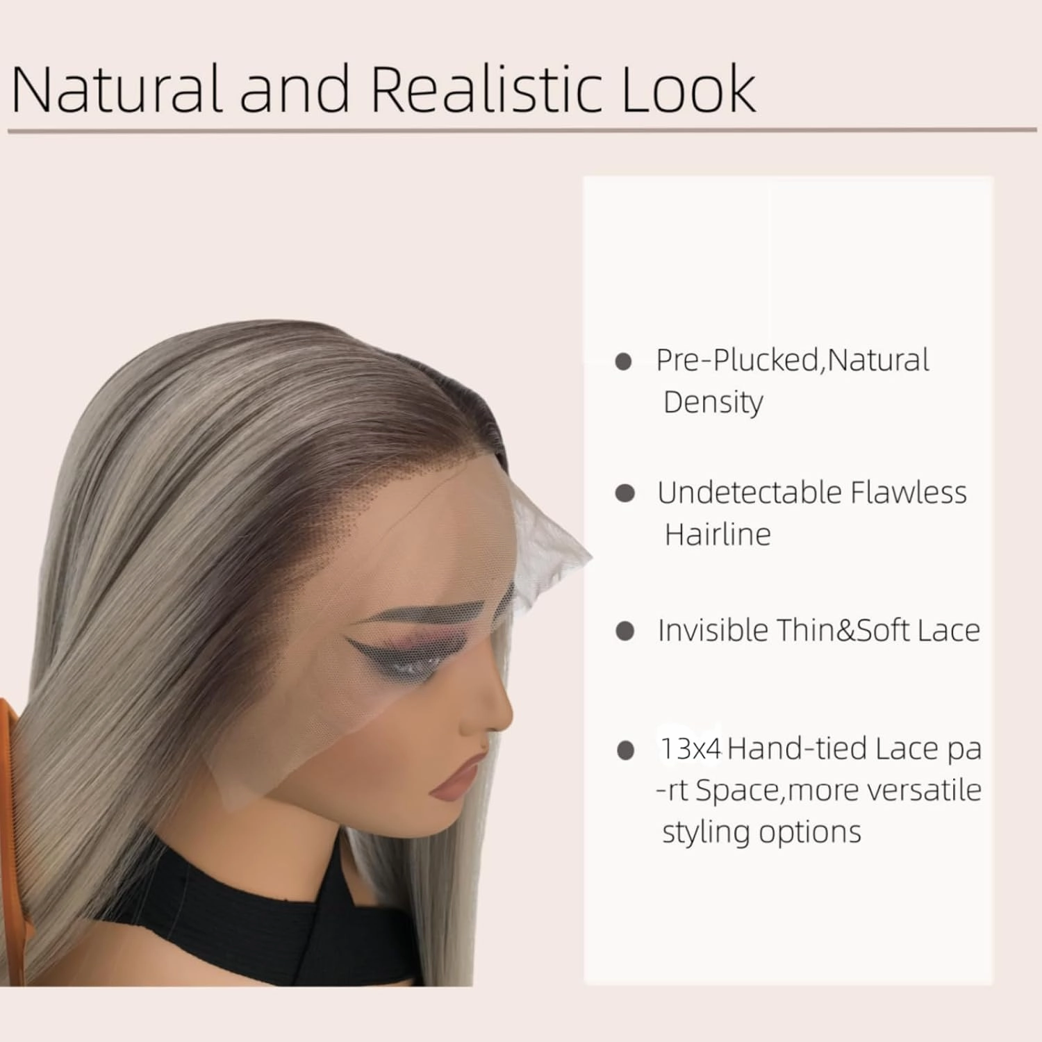 Highlight Ash Blonde Colored Lace Wig Ready to Wear HD Glueless 13x4 Synthetic Lace Front Wigs for Women 26inch 180 Density Pre plucked Natural Hairline