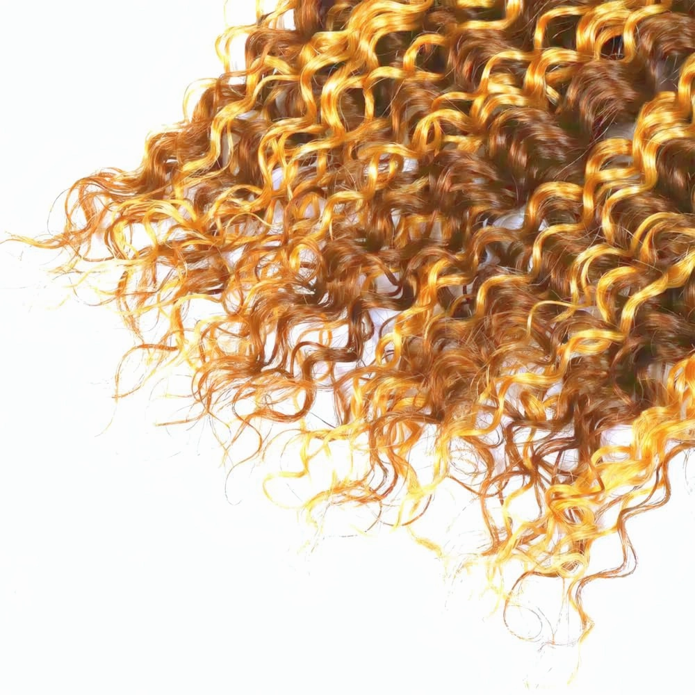 Honey Blonde Human Hair Bundles P27/30 Honey Brown Deep Wave Bundles 10 12 14 Inch Unprocessed Brazilian Virgin Remy Hair 2 Tone Color 30 Mixed Honey Blonde