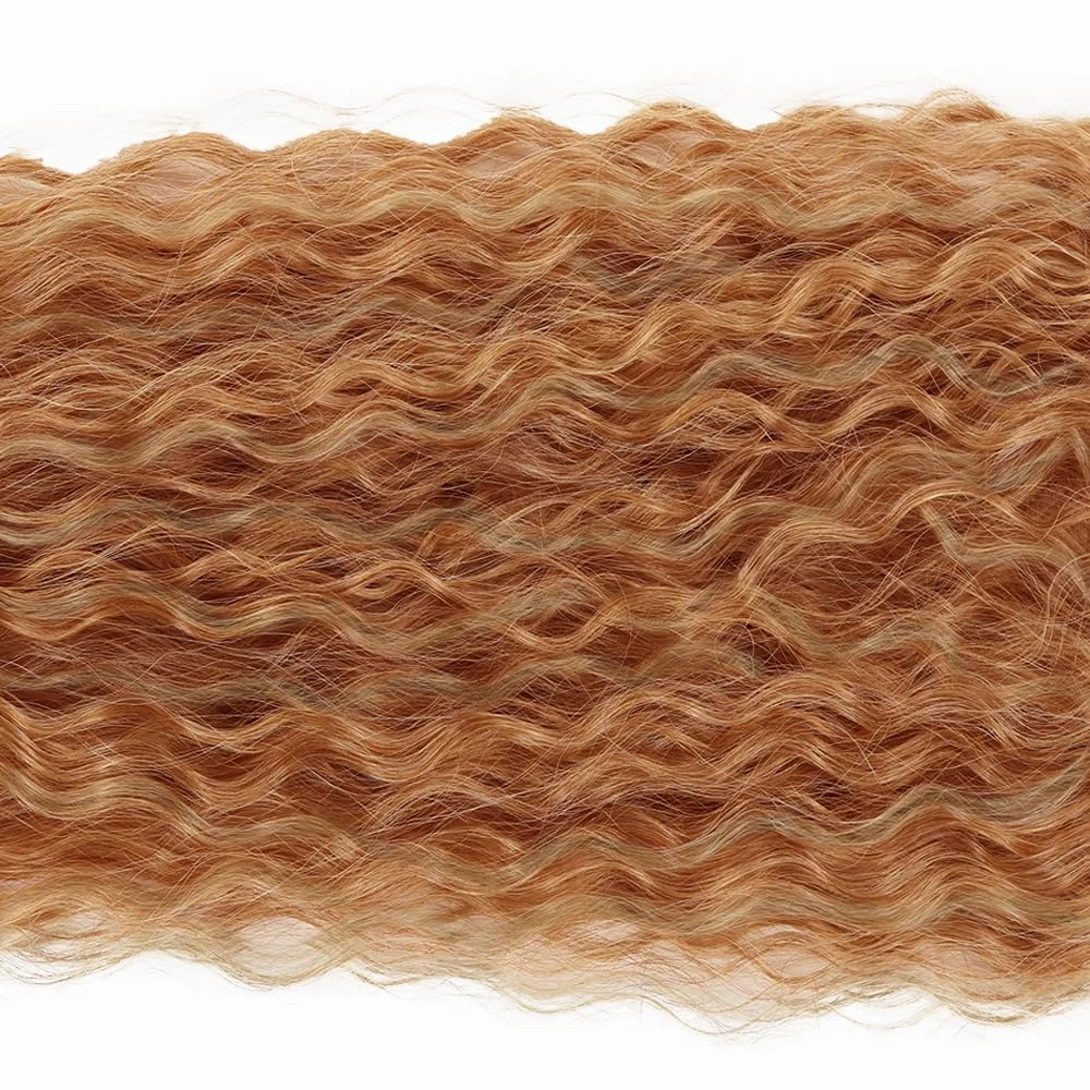 Honey Brown Human Hair Bundle Mixed With Honey Blonde Kinky Curly Bundles P27/30 Peruvian Virgin Remy Hair Mixed Length 10 12 14 Inch 2 Tone Color #27 and Honey Brown