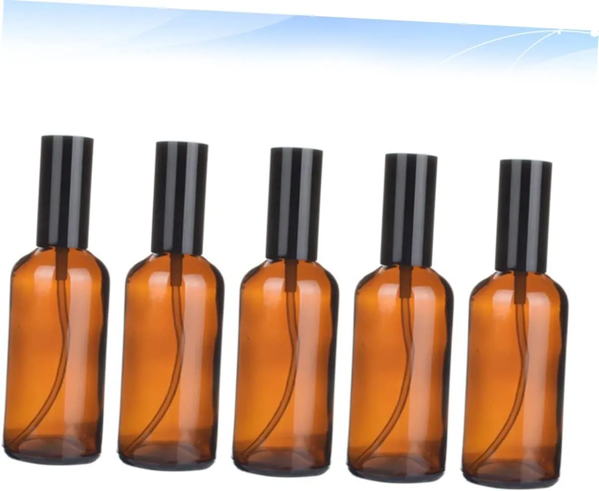 Housoutil 5pcs Spray Bottles Glass Pump Bottle Liquid Subpackaging Bottle Travel Bottle Essential Oil Bottle