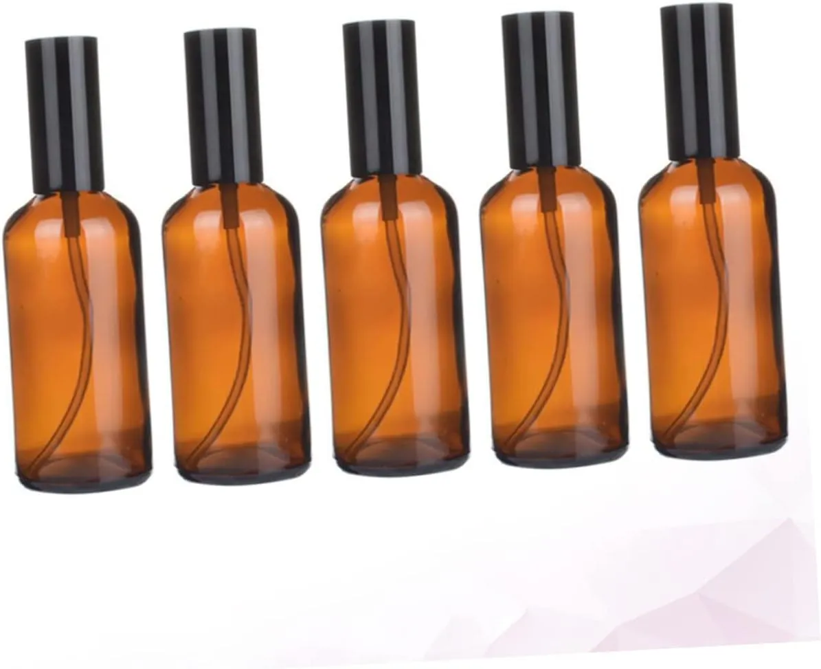 Housoutil 5pcs Spray Bottles Glass Pump Bottle Liquid Subpackaging Bottle Travel Bottle Essential Oil Bottle