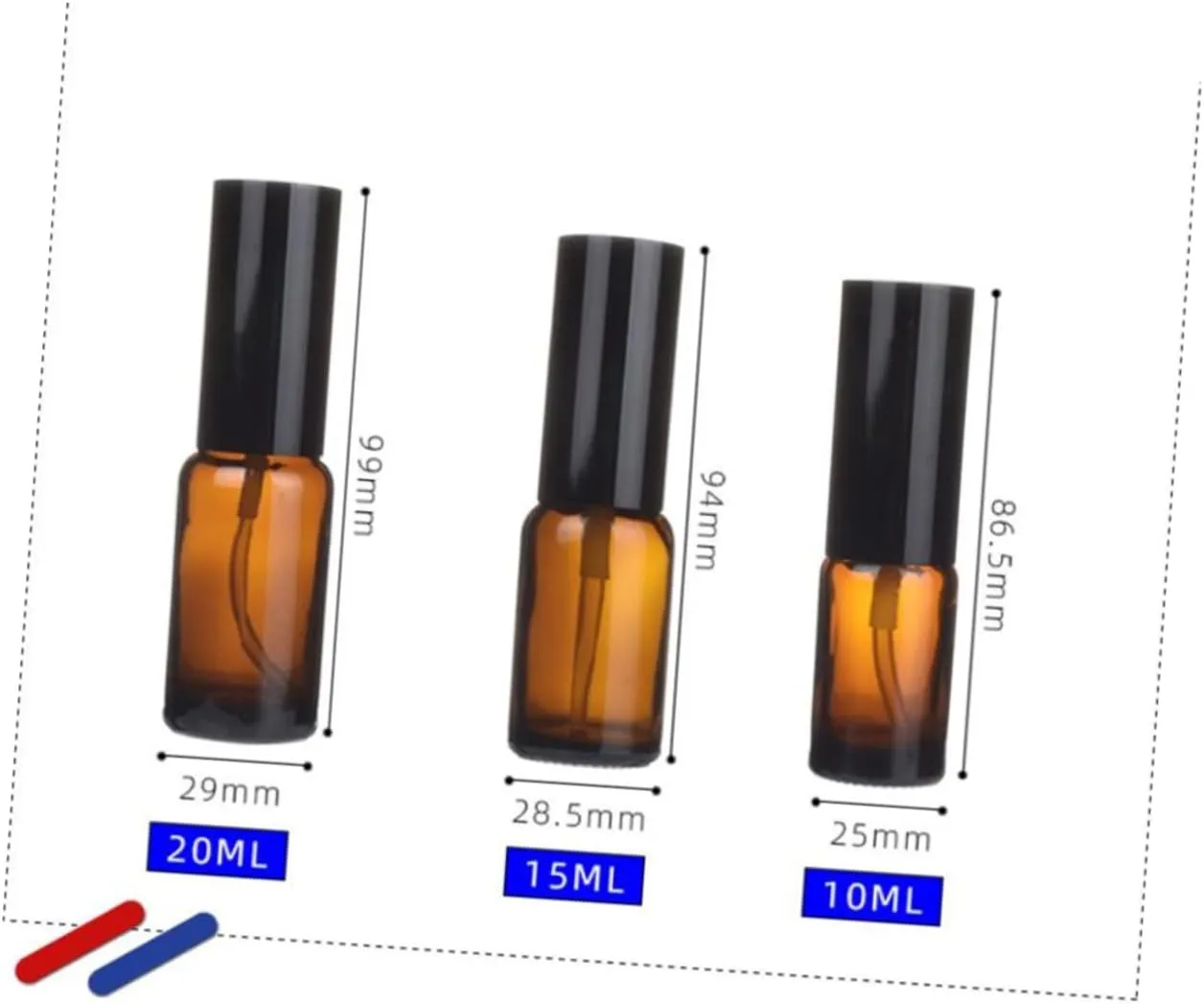 Housoutil 5pcs Spray Bottles Glass Pump Bottle Liquid Subpackaging Bottle Travel Bottle Essential Oil Bottle