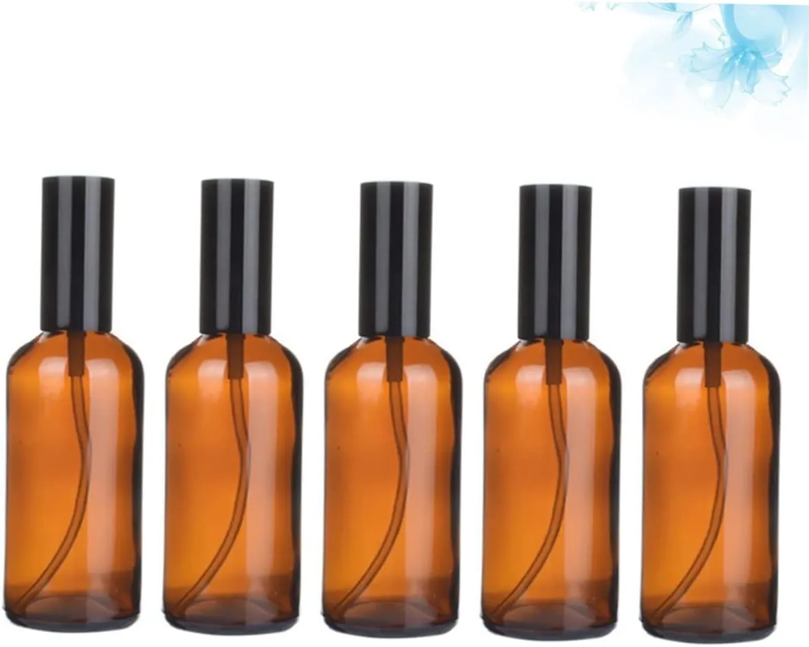 Housoutil 5pcs Spray Bottles Glass Pump Bottle Liquid Subpackaging Bottle Travel Bottle Essential Oil Bottle