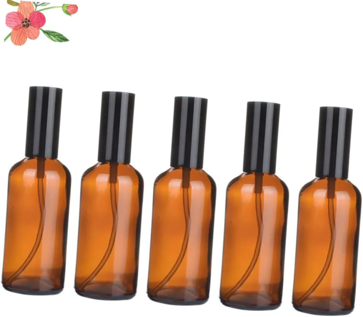 Housoutil 5pcs Spray Bottles Glass Pump Bottle Liquid Subpackaging Bottle Travel Bottle Essential Oil Bottle