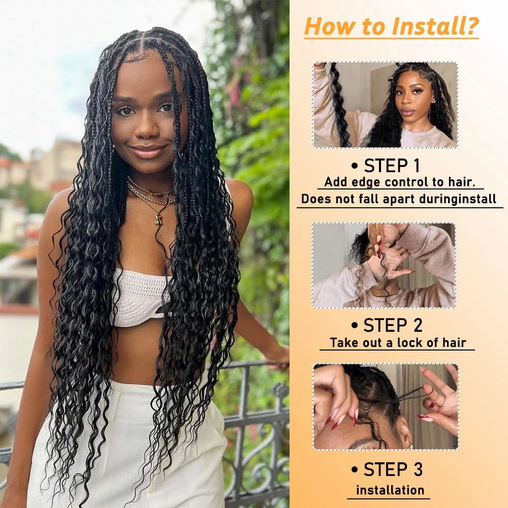 Human Braiding Hair Mix Synthetic Boho Hair for Braiding, 16 Inch Wet and Wavy 2 Pcs Deep Wave Bulk or Curly Bohemian Extensions(30#, 16Inch)