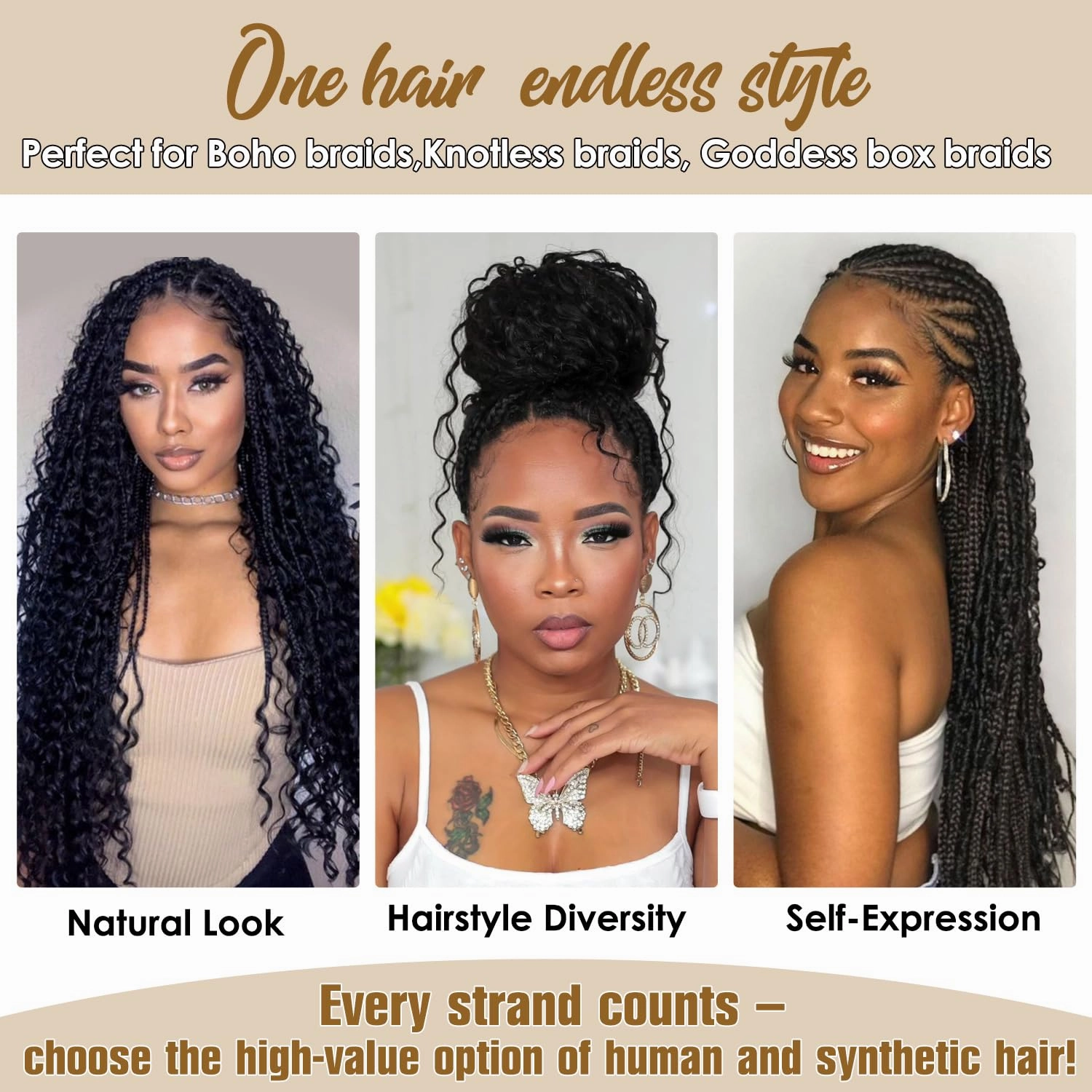 Human Braiding Hair Mixed Synthetic Braiding Hair for Boho Braids 2 Bundles 160g Chocolate Brown Deep Wave Bulk Human Hair for Braiding No Weft Hair Extensions Wet and Wavy Braiding Hair 24inch（4#）