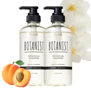 Hydrating Shampoo for Women & Men Curly & Dry Hair, Organic Sulfate Free Shampoo with Fruit Extract & Natural Keratin from Japan, Silicone & Paraben Free, Apricot & Jasmine, 15.5 Fl Oz, 2EA