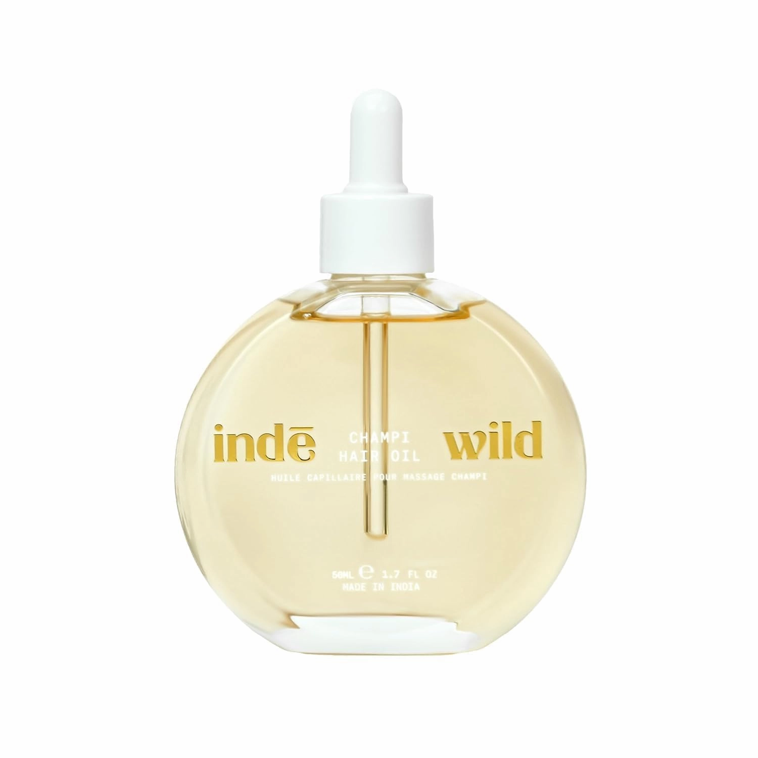 i'nde w'ild Champi Hair Oil (50 ml) with Brahmi, Amla, and Bhringraj | Ayurvedic Hair Growth Oil for Dandruff, Hairfall, & Thicker, Fuller Hair | 16  Ayurvedic Actives | Calming Fragrance