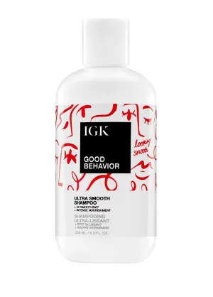 IGK GOOD BEHAVIOR Ultra Smooth Shampoo | Frizz Control   Hydrates   Shine | Vegan   Cruelty Free | 8 Oz
