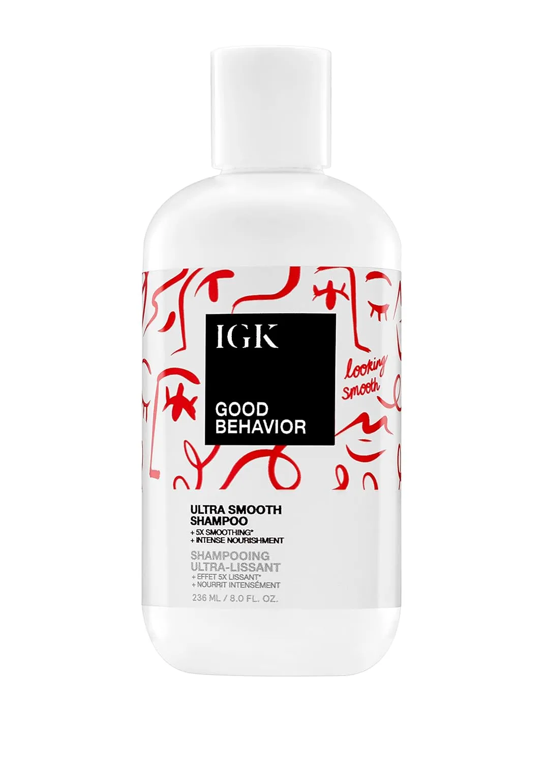 IGK GOOD BEHAVIOR Ultra Smooth Shampoo | Frizz Control   Hydrates   Shine | Vegan   Cruelty Free | 8 Oz