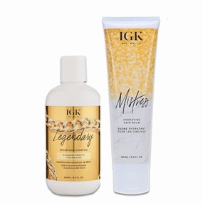 IGK LEGENDARY Dream Hair Shampoo (8 Oz)   IGK Mistress Hydrating Hair Balm (5 Oz) | Hydrated   Shine   Frizz Control | Vegan   Cruelty-Free |