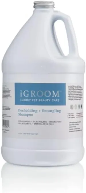 iGroom Deshedding & Detangling Dog Shampoo, Luxury Pet Beauty Care, Loosen Tangles   Unwanted Undercoat, Adds Shine   Volume, Made in USA (1 GAL)