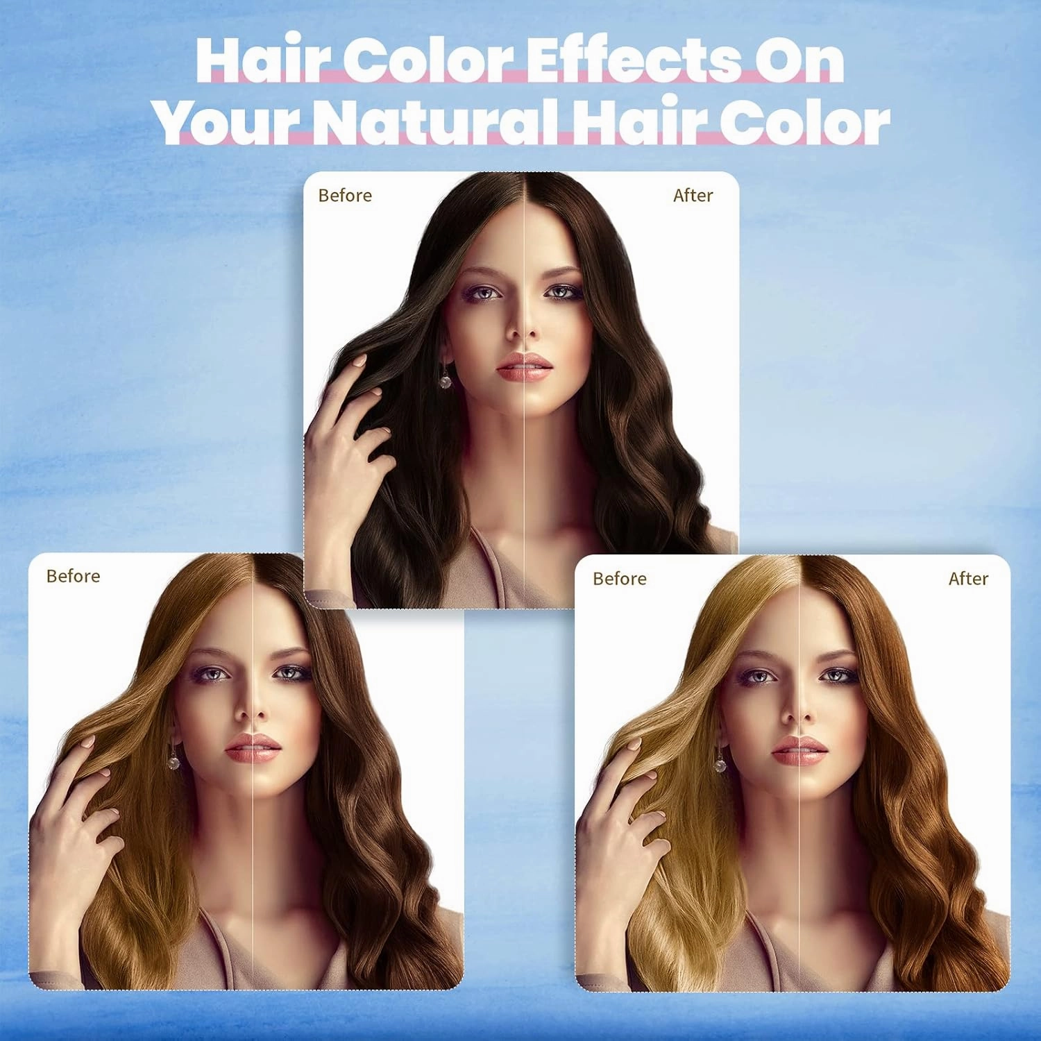 IIIMEIDU Dark Brown Hair Dye Shampoo 3 in 1 for Gray Hair, Herbal Ingredients Shampoo Hair Dye for Women Men, Grey Coverage 500ml