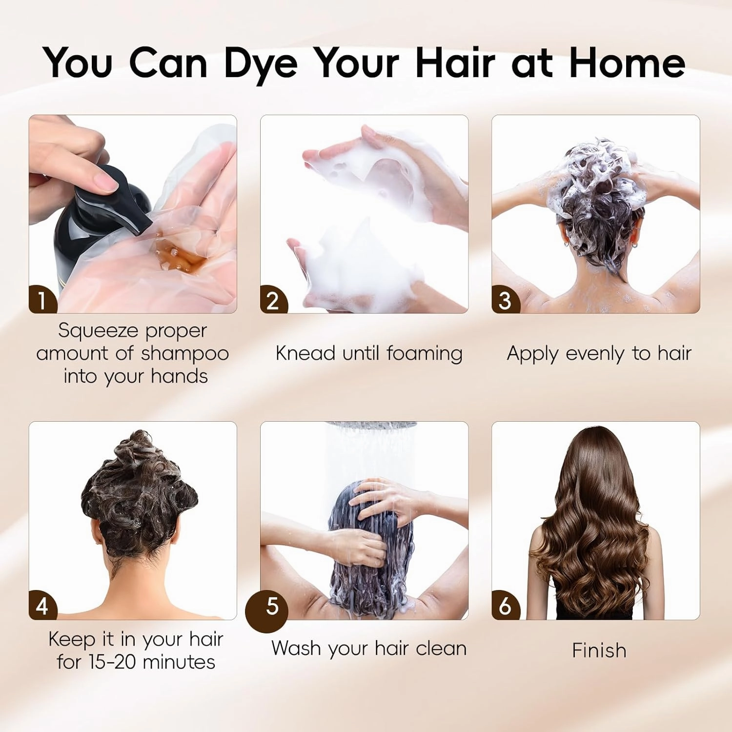 IIIMEIDU Darkbrown Hair Dye Shampoo 3 in 1, Natural Hair Dye Semi Permanent Hair Color, Gray Hair Cover Up, Ginger Essence shampoo for Color Treated Hair for Women and Men (500ml) 1
