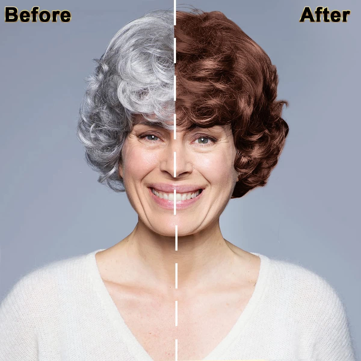 IIIMEIDU Hair Dye Shampoo 3 in 1 for Gray, Black Hair, Herbal Ingredients for Women Men, Grey Coverage 500ml (Chestnut)
