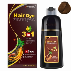 IIIMEIDU Hair Dye Shampoo 3 in 1 for Gray Hair, Herbal Ingredients Shampoo Burgundy Hair Dye for Women Men, Grey Coverage 500ml 1