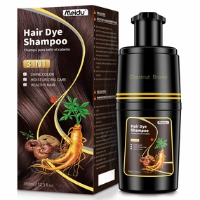 IIIMEIDU Hair Dye Shampoo 3 in 1, Natural Hair Color Shampoo for Gray Hair, Shampoo Tinte Para el Cabello for Women and Men 100% Grey Hair Coverage, 350ml, Chestnutbrown 1