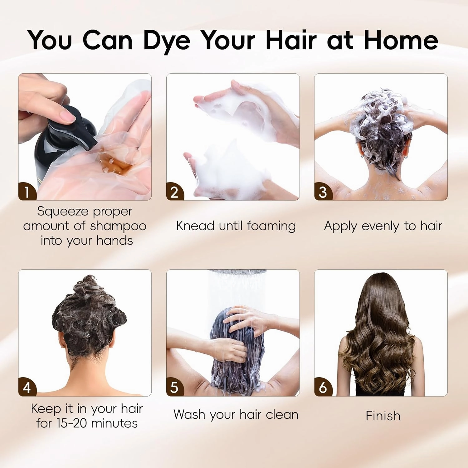IIIMEIDU Hair Dye Shampoo 3 in 1, Natural Hair Dye Semi Permanent Hair Color, Gray Hair Cover Up, Ginger Essence shampoo for Color Treated Hair for Women and Men (500ml) 1