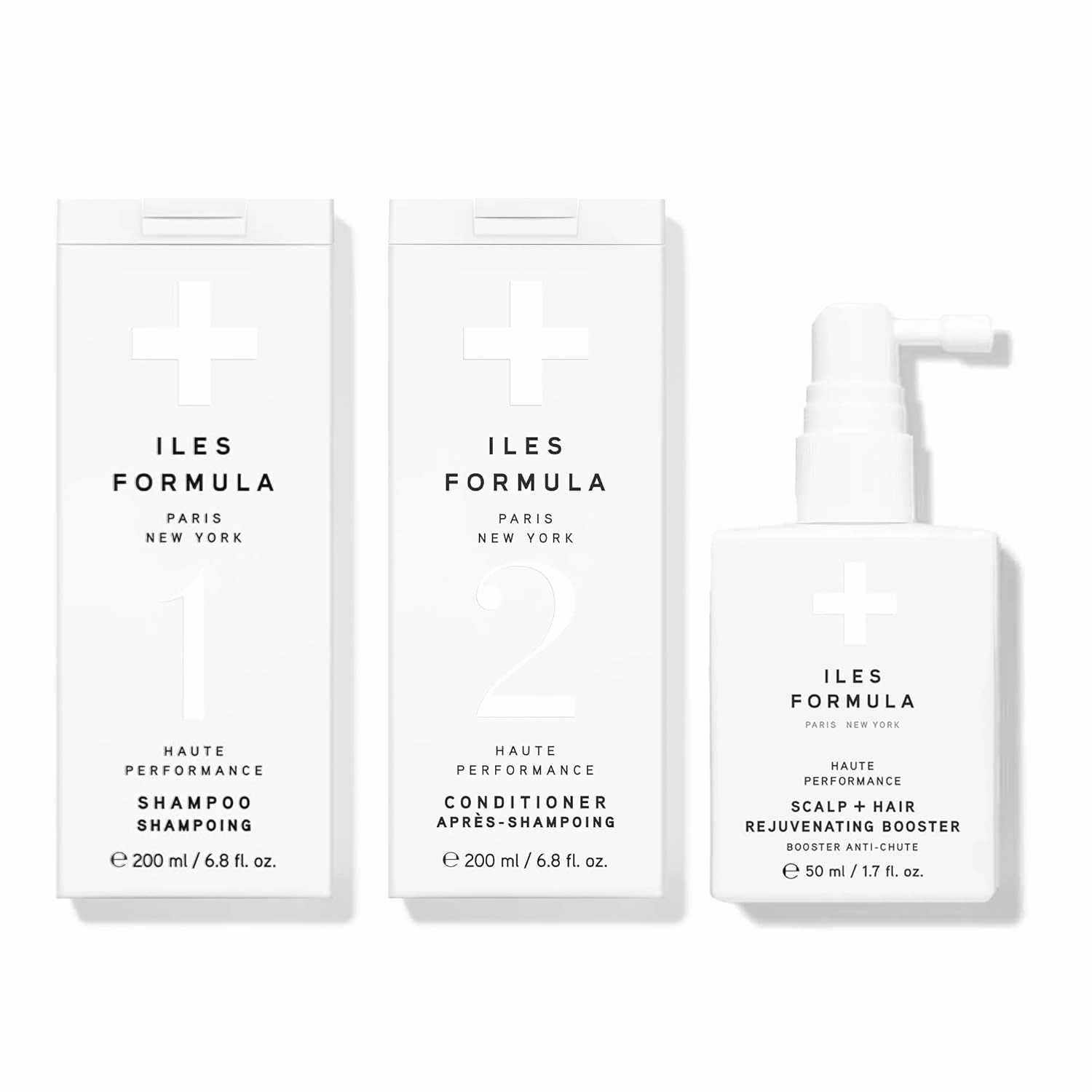 ILES FORMULA Haute Performance Shampoo   Conditioner   Scalp & Hair Rejuvenating Booster Kit - Deep Cleanse, Detangles, Stops Hair Breakage, Reduces the Signs of Hair Loss & Boosts Hair Growth